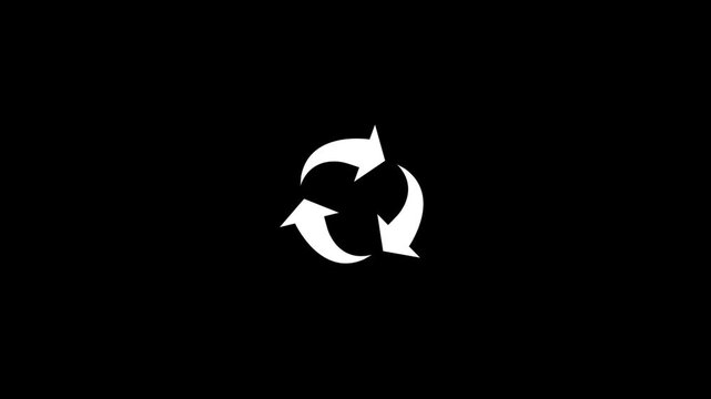 Three White Triangles Spinning in a Circular Motion on Black Background Animation