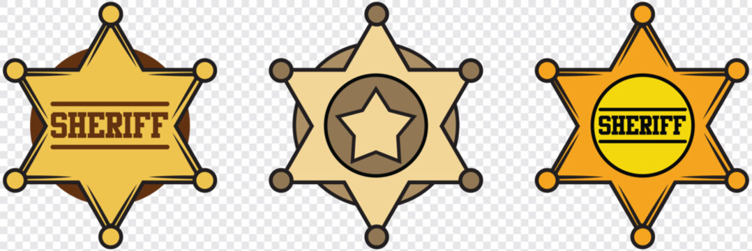 Sheriff star badge icon. Clipart image isolated on Transparent background. EPS 10.