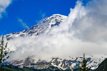 snow covered mountains