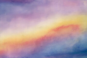 AI generated watercolor smooth gradient background with soft pastel colors like purple, yellow and blue. Paper texture.