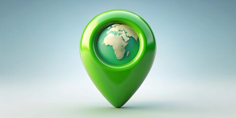 Obraz premium EcoFriendly Location Marker Featuring a Beautiful Earth Illustration for Everyone to Enjoy
