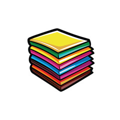 An illustration of a stack of five colorful sticky notes.