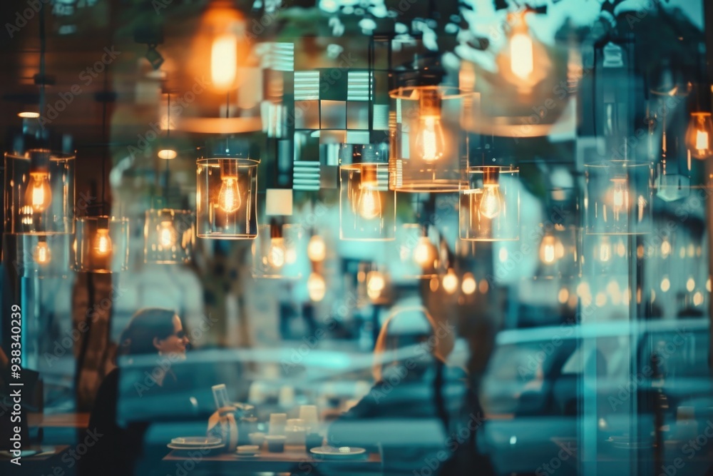 Aufkleber candles lighting up a window, creating a warm glow