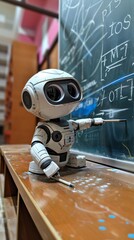 robot writing on chalkboard