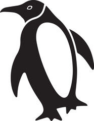 Penguin Silhouette Vector Art Illustration