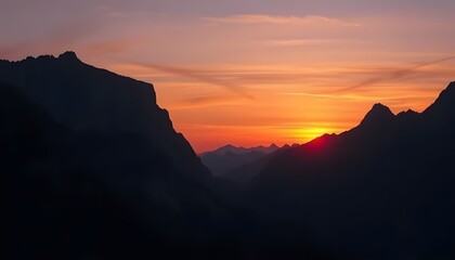 mountains at sunset