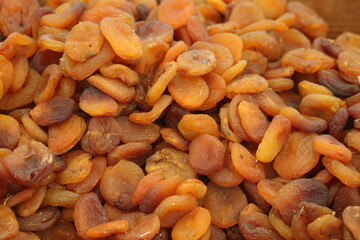 close up of  sun dried apricot fruits