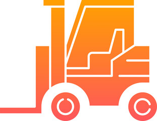 Forklift icon gradient vector illustration