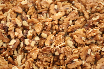 close up of unshelled walnuts