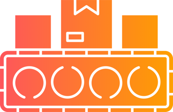 Conveyor belt icon gradient vector illustration