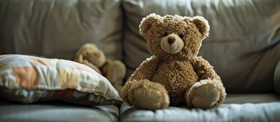 Teddy Bear Sitting On The Couch