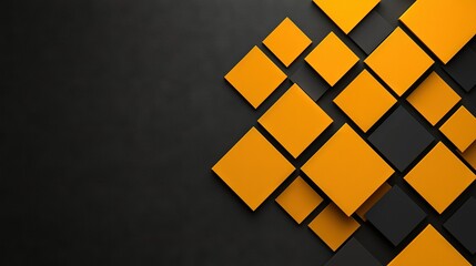   A yellow wallpaper features black squares and rectangles on a black background