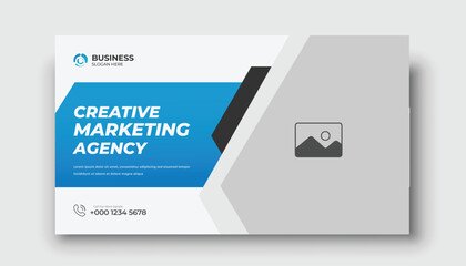 Creative YouTube video thumbnail or social media web banner and corporate YouTube thumbnail design template	