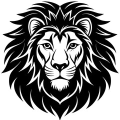 Lion Head Silhouette Vector Art Illustration