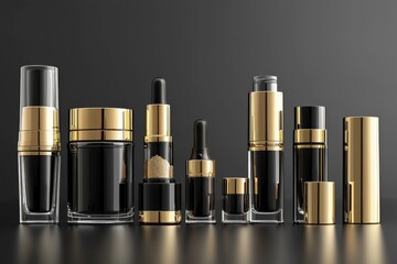 Obraz premium Luxurious cosmetic packaging bottles created with generative AI
