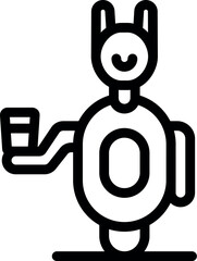 Smiling robot is holding a glass of water, symbolizing the future of home automation and assistance