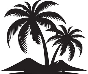 Palm Tree Silhouettes vector design on white background