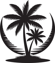 Palm Tree Silhouettes vector design on white background