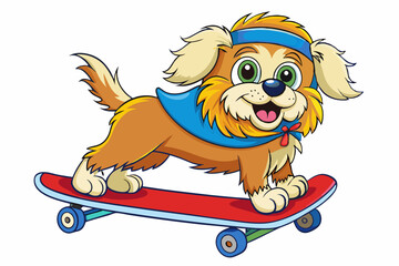 Naklejka premium Sure! How about Shih Tzu Skateboarding Vector Design Art vector illustration