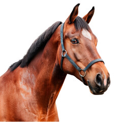 Brown horse. Isolated on transparent background.