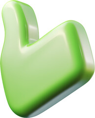 3D icon of green like symbol clip art