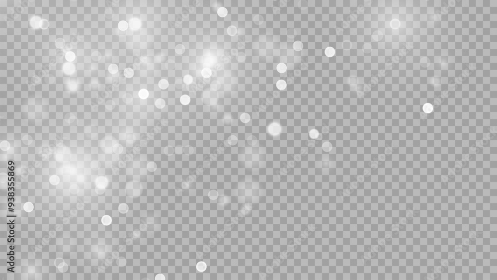 Wall mural the dust sparks and golden stars shine with special light. vector sparkles on a transparent backgrou