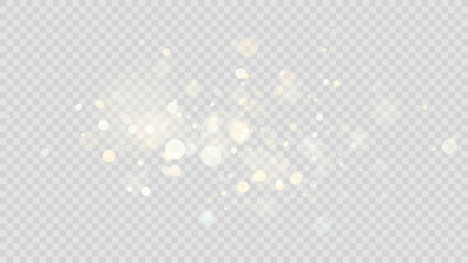The dust sparks and golden stars shine with special light. Vector sparkles on a transparent background. . Stock royalty free vector illustration. PNG  © Vector light Studio