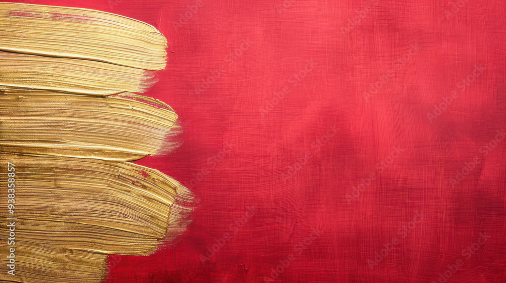 Poster a vibrant red canvas background accentuated with textured brush strokes, ideal for artistic and desi