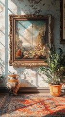 Fototapeta premium Sword of Damocles Historical Painting Greek Mythology Religion Spiritual Symbol