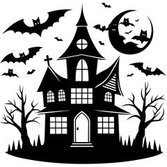 halloween house with bats