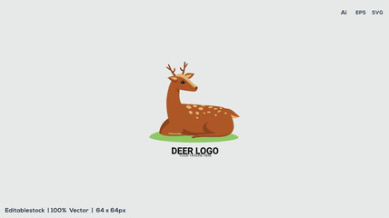 Vector Illustration of colorful deer logo design with color deer logo