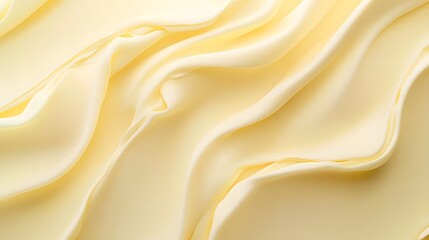 Fototapeta premium A close-up of soft, flowing yellow fabric, showcasing gentle waves and texture for versatile design applications.