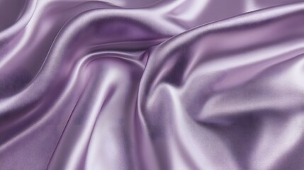 Fototapeta premium A close-up view of luxurious lavender silk fabric, showcasing its smooth texture and gentle folds. 