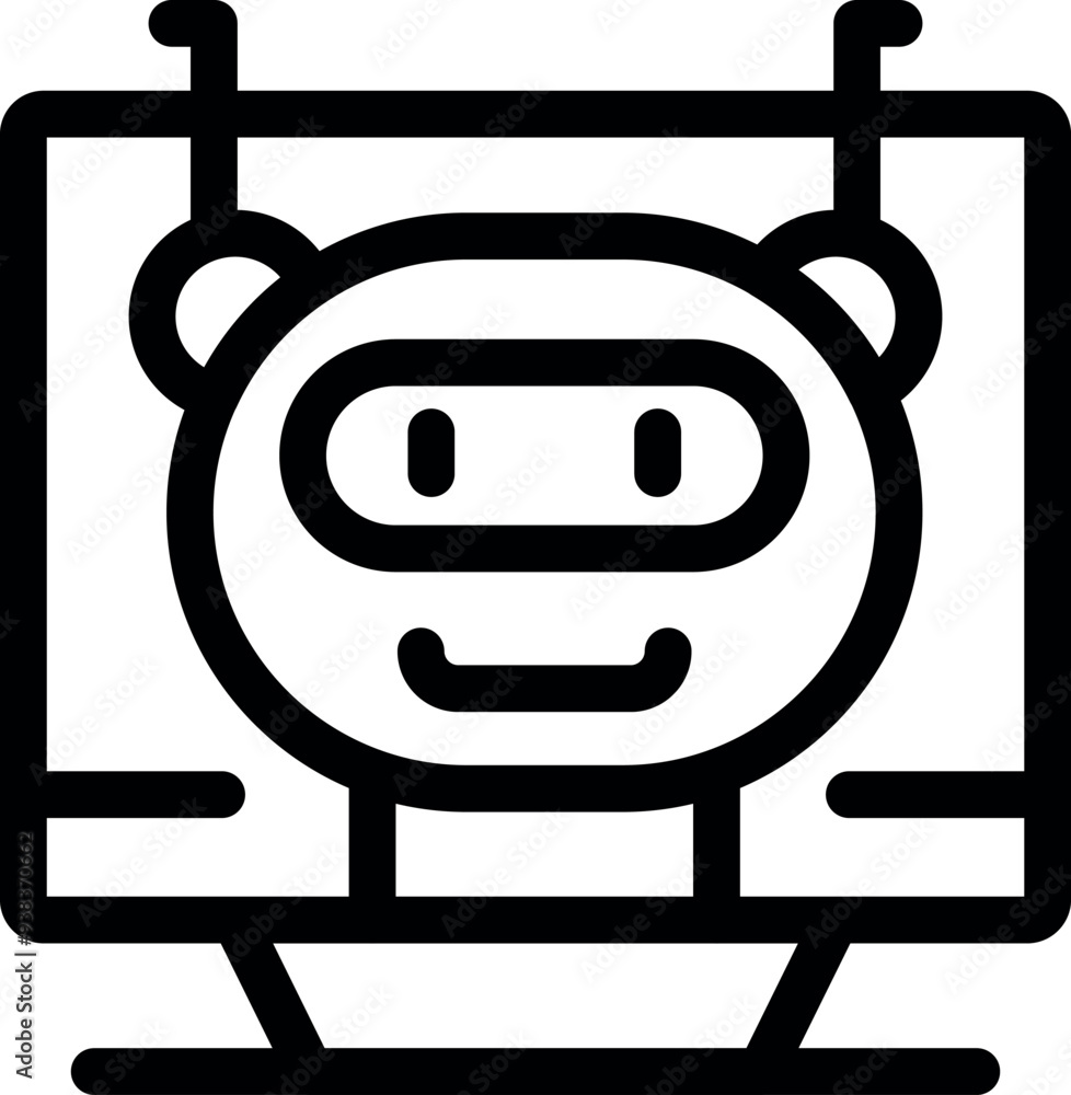 Poster chatbot on a computer screen is representing artificial intelligence