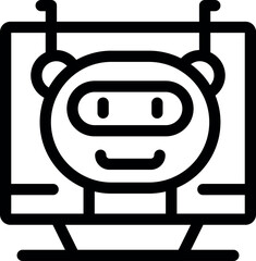 Chatbot on a computer screen is representing artificial intelligence