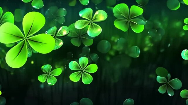 Green background for st Patricks day with lot of clover shamrocks	