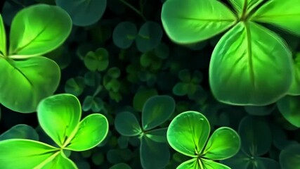 Green background for st Patricks day with lot of clover shamrocks