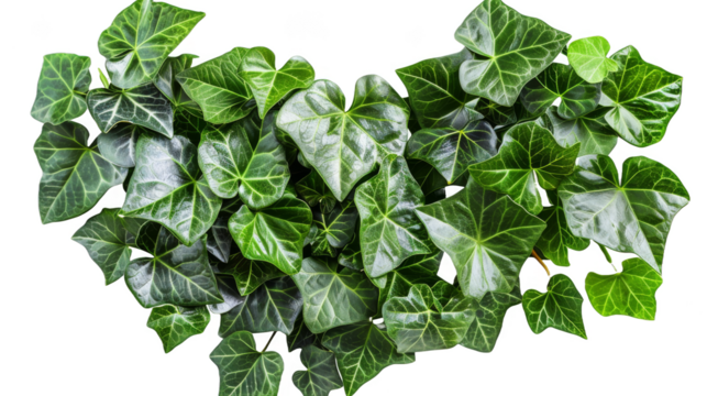 heart shaped green Leaves on transparent background