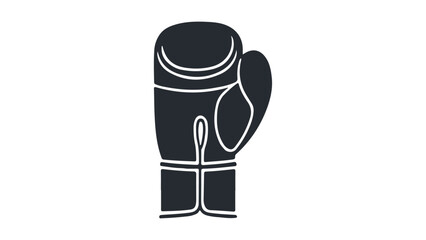simple black and white shape of a boxing glove vector illsutration