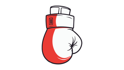 shape of a box glove half red half white