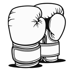 simple illustration of boxing gloves black and white