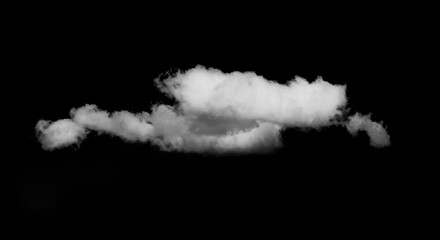 White Fluffy Cloud Against Dramatic Black Background