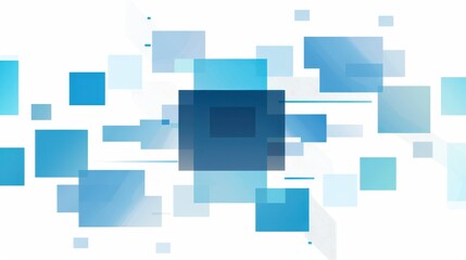 Collection of abstract blue rectangles of various sizes, with some rectangles partially overlapping each other