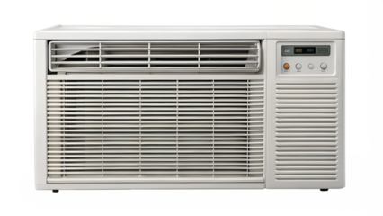 Window air conditioner with digital controls, energy-efficient cooling device, isolated transparent PNG file