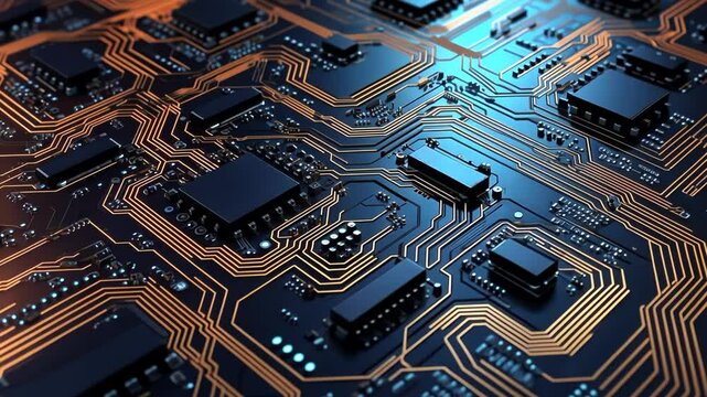 Electronic circuits, blue neon light, Software and Web Developer Programming Code, Binary Abstract Computer Script, Program Developing digital background.