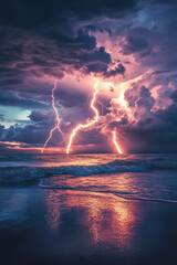 Obraz premium Blitz mit Wolken