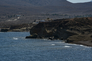 Coast of Cabo de Gata in the area of Isleta del Moro, a fishing town located near Los Escullos, Almeria Province, Andalusia, Spain