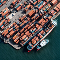 Fototapeta premium international cargo transport vessels