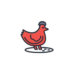 chicken animal icon. vector.Editable stroke.linear style sign for use web design,logo.Symbol illustration.