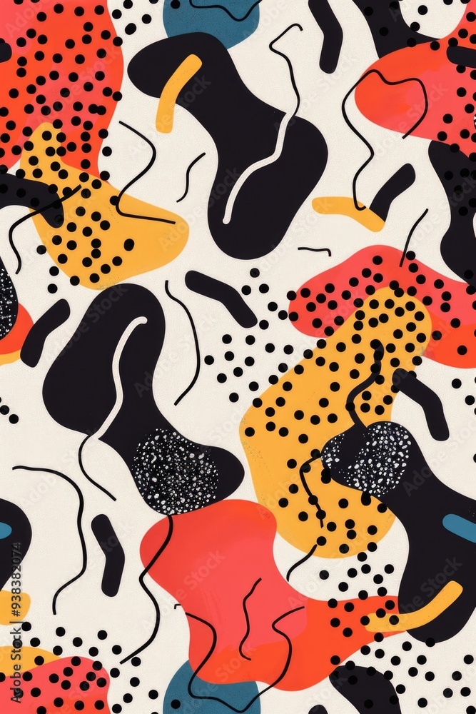 Poster A pattern of different colored shapes